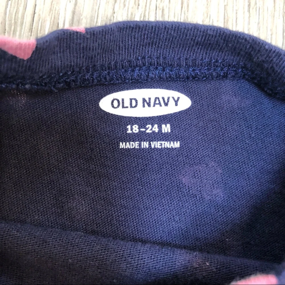 OLD NAVY LONG SLEEVE SHIRT HEARTS BLUE 18-24MO